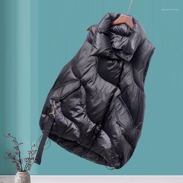 autumn winter women short white duck down vest stand collar female loose thick casual zipper waistcoat windproof good quanlity women's, Black
autumn winter women short white duck down vest stand collar female loose thick casual zipper waistcoat windproof good quanlity women's, Black