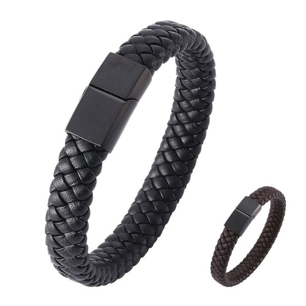 new fashion jewelry black brown retro leather cuff bracelet with stainless steel magnetic buckle, White
new fashion jewelry black brown retro leather cuff bracelet with stainless steel magnetic buckle, White