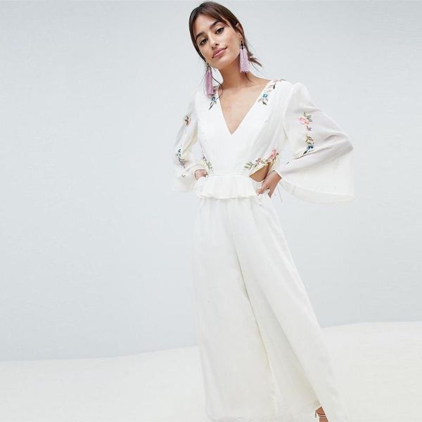 women's jumpsuits & rompers summer european and american style long section simple design wide leg jumpsuit with flower embroidered for, Black;white
women's jumpsuits & rompers summer european and american style long section simple design wide leg jumpsuit with flower embroidered for, Black;white