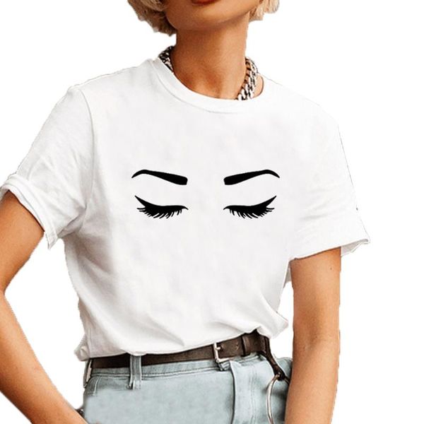 women's t-shirt eyelash eyebrow graphic tee shirt femme summer short sleeve o-neck cotton t women black white casual ladies
women's t-shirt eyelash eyebrow graphic tee shirt femme summer short sleeve o-neck cotton t women black white casual ladies