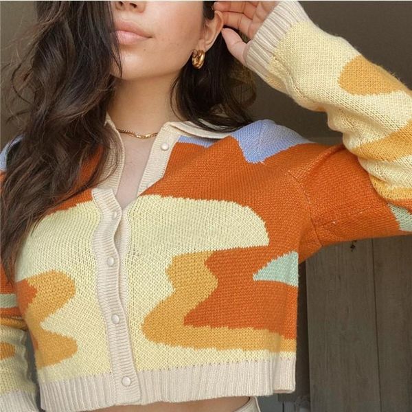 women's knits & tees women autumn vintage french style sunshine print short knitted sweater chic lady fashion single breasted loose car, White
women's knits & tees women autumn vintage french style sunshine print short knitted sweater chic lady fashion single breasted loose car, White