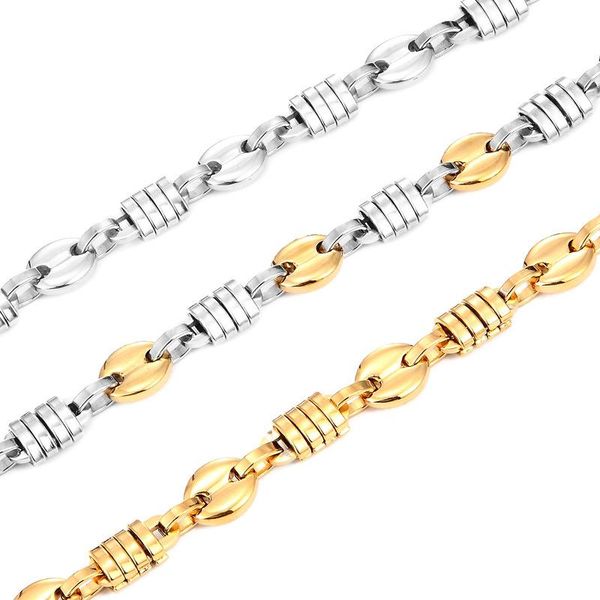 chains mens fashion titanium steel necklace domineering stainless handmade link chain coffee bean two-color jewelry gift, Silver
chains mens fashion titanium steel necklace domineering stainless handmade link chain coffee bean two-color jewelry gift, Silver