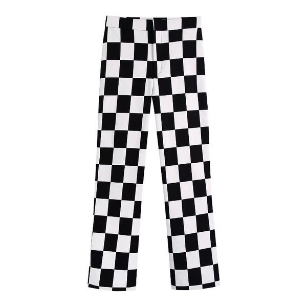 women's pants & capris women vintage black white patchwork plaid print female chic zipper retro long trousers pantalones mujer
women's pants & capris women vintage black white patchwork plaid print female chic zipper retro long trousers pantalones mujer