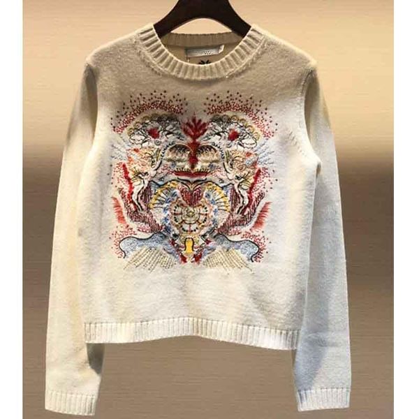 women's sweaters 2021 autumn winter women sweater embroidered pullover constellation totem cashmere short knitted, White;black
women's sweaters 2021 autumn winter women sweater embroidered pullover constellation totem cashmere short knitted, White;black