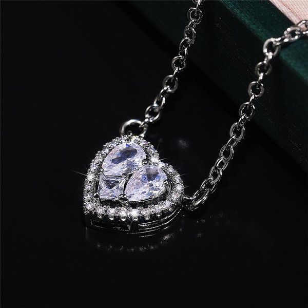 pendant necklaces huitan creative heart shaped necklace for women delicate neck accessories with brilliant cz stone luxury fashion jewelry, Silver
pendant necklaces huitan creative heart shaped necklace for women delicate neck accessories with brilliant cz stone luxury fashion jewelry, Silver