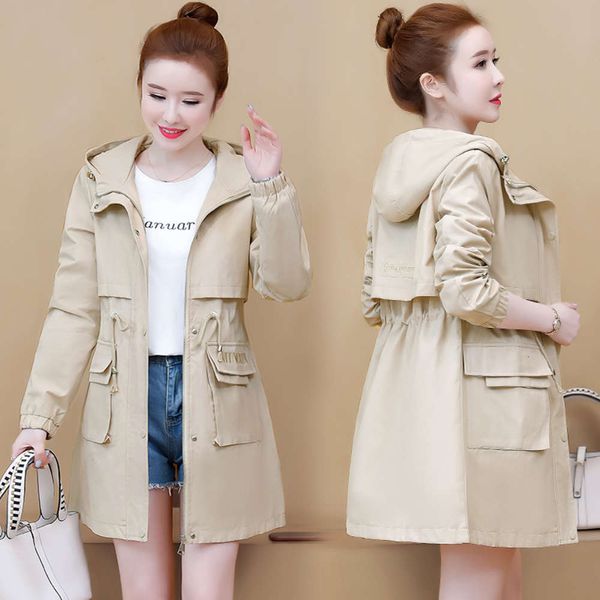 women's jacket 2021 spring and autumn new korean waist collection casual versatile hooded thin windbreaker, Tan;black
women's jacket 2021 spring and autumn new korean waist collection casual versatile hooded thin windbreaker, Tan;black
