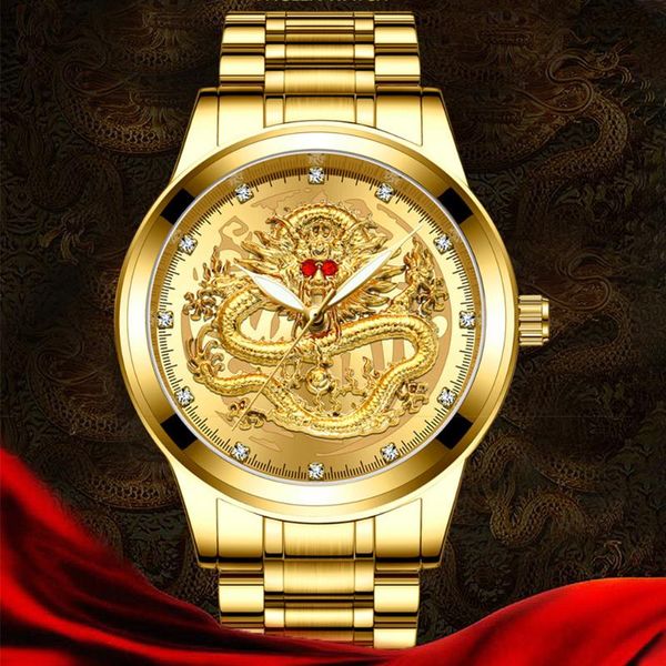 wristwatches fashion waterproof clock sculpture luxury quartz stainless steel gold dragon round dial calendar wrist analog men watch luminou, Slivery;brown
wristwatches fashion waterproof clock sculpture luxury quartz stainless steel gold dragon round dial calendar wrist analog men watch luminou, Slivery;brown