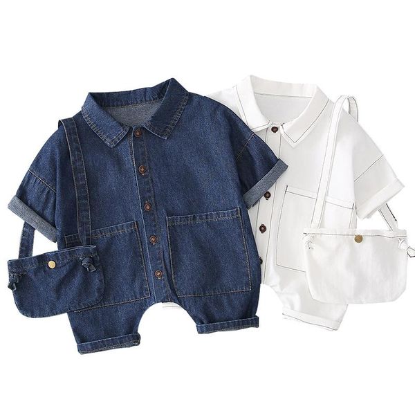 new denim baby romper with bag toddler infant baby jumpsuit onesie newborn girl clothes boy clothes infant overalls, Blue
new denim baby romper with bag toddler infant baby jumpsuit onesie newborn girl clothes boy clothes infant overalls, Blue
