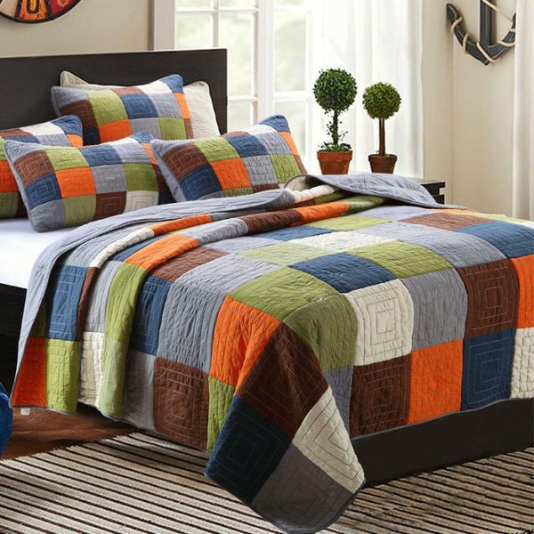 comforters & sets plaid patchwork quilt 3pcs bedspread on bed cotton thick blanket for double cover king size quilted summer coverlet chausu
comforters & sets plaid patchwork quilt 3pcs bedspread on bed cotton thick blanket for double cover king size quilted summer coverlet chausu