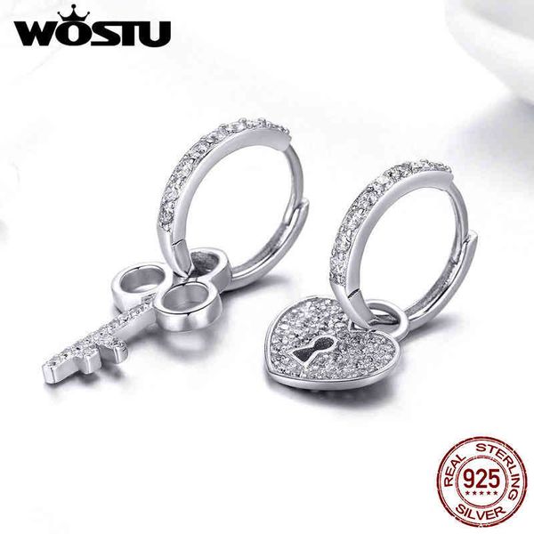 wostu 100% 925 sterling silver key lock drop zircon love heart fnngle earrings for women wedding luxury jewelry fie577, Golden
wostu 100% 925 sterling silver key lock drop zircon love heart fnngle earrings for women wedding luxury jewelry fie577, Golden