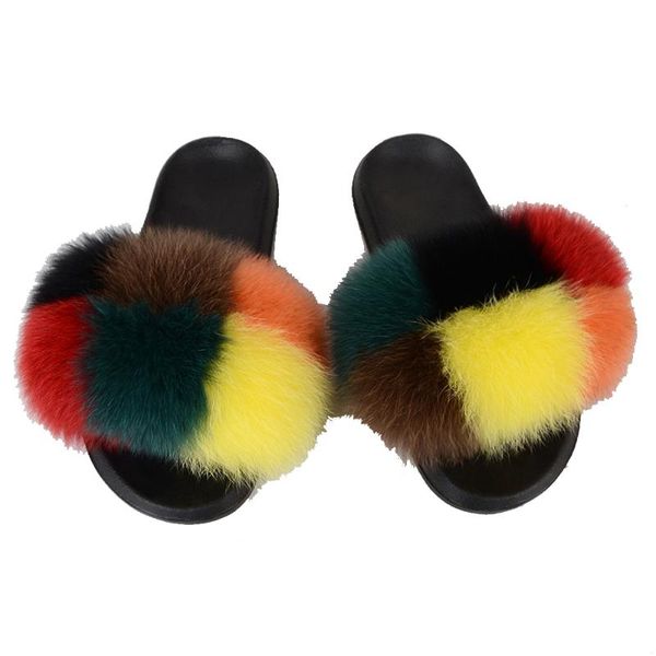 slippers women summer fur fluffy flat non-slip solid real furry slides shoes sandals, Black
slippers women summer fur fluffy flat non-slip solid real furry slides shoes sandals, Black