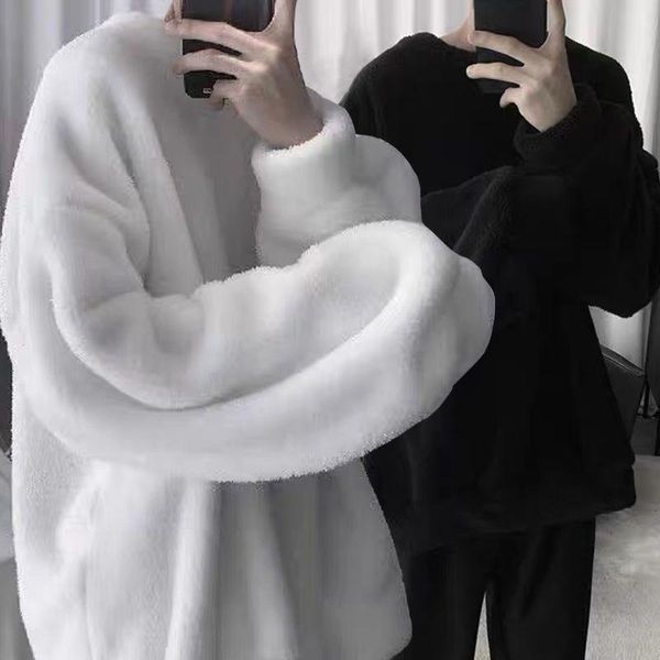men's hoodies & sweatshirts men long-sleeve solid hong kong-style plush fleece winter lamb polar warm thick loose male student coats, Black
men's hoodies & sweatshirts men long-sleeve solid hong kong-style plush fleece winter lamb polar warm thick loose male student coats, Black