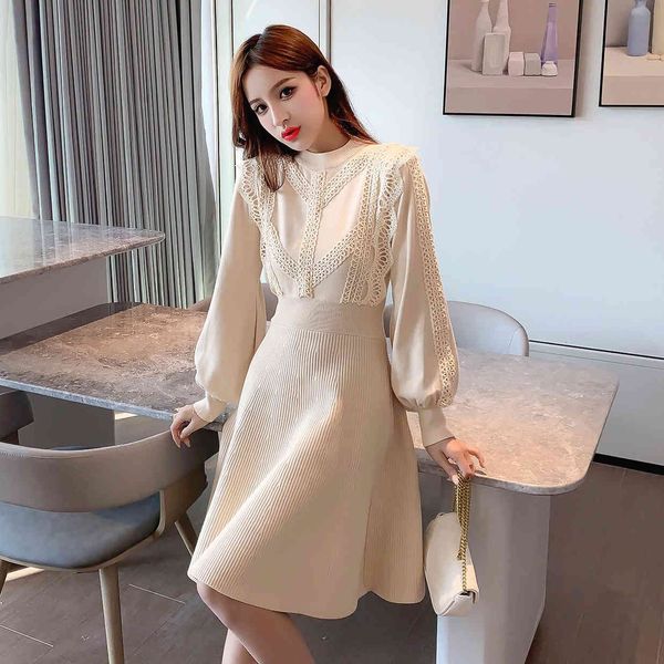 casual dresses cmaz autumn french waist slimming lantern sleeves lace a- line long sleeve knitted dress wd3a, Black;gray
casual dresses cmaz autumn french waist slimming lantern sleeves lace a- line long sleeve knitted dress wd3a, Black;gray