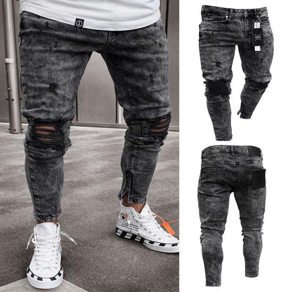 men's jeans europe and the united states slim hole fashion black foot zipper small feet men pants, Blue
men's jeans europe and the united states slim hole fashion black foot zipper small feet men pants, Blue