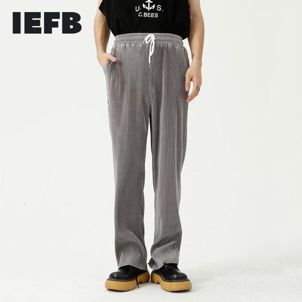 men's pants iefb wear summer drawstring causal korean trend simple elastic waist loose straight pleated long 9y8370, Black
men's pants iefb wear summer drawstring causal korean trend simple elastic waist loose straight pleated long 9y8370, Black