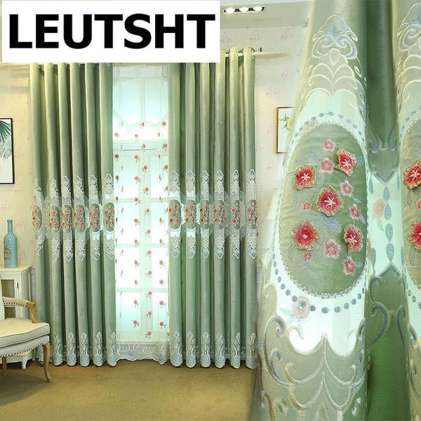 curtain & drapes european-style curtains for living dining room bedroom high-end green embroidered tulle french window
curtain & drapes european-style curtains for living dining room bedroom high-end green embroidered tulle french window