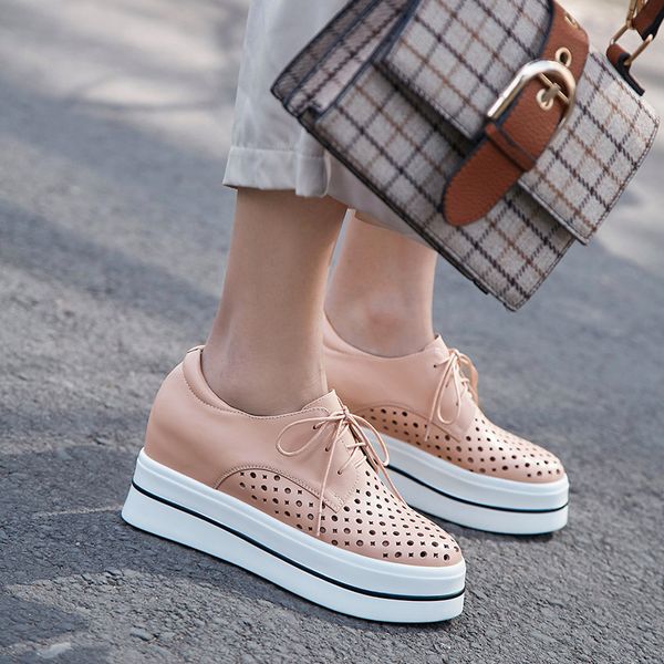 Womens genuine leather wedge platform sneakers leisure soft comfortable espadrilles hole breathable summer casual shoes womenDress Shoes, Pink
Womens genuine leather wedge platform sneakers leisure soft comfortable espadrilles hole breathable summer casual shoes womenDress Shoes, Pink