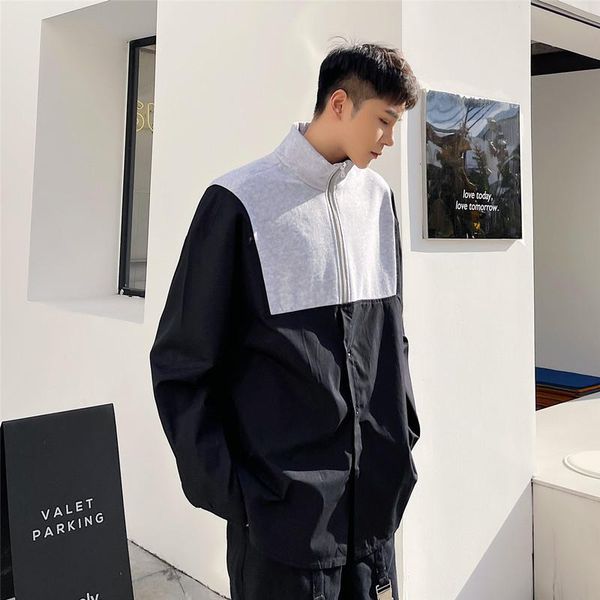 men's casual shirts men half zipper splice stand collar long sleeve pullover shirt male japan korea streetwear hip hop, White;black
men's casual shirts men half zipper splice stand collar long sleeve pullover shirt male japan korea streetwear hip hop, White;black