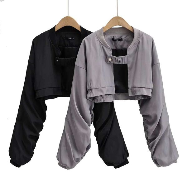 women's long sleeve short jacket spring and autumn functional style casual thin baseball jacket, Black;brown
women's long sleeve short jacket spring and autumn functional style casual thin baseball jacket, Black;brown