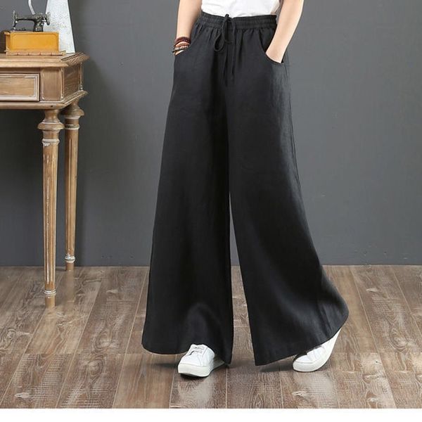 2021 new wide leg spring summer cotton linen retro elastic waist oversize women's casual pants s 3xl k9f8, Black;white
2021 new wide leg spring summer cotton linen retro elastic waist oversize women's casual pants s 3xl k9f8, Black;white