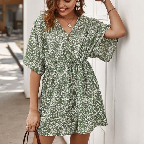casual dresses autumn women loose button v neck chiffon mini dress floral flower print chic, Black;gray
casual dresses autumn women loose button v neck chiffon mini dress floral flower print chic, Black;gray