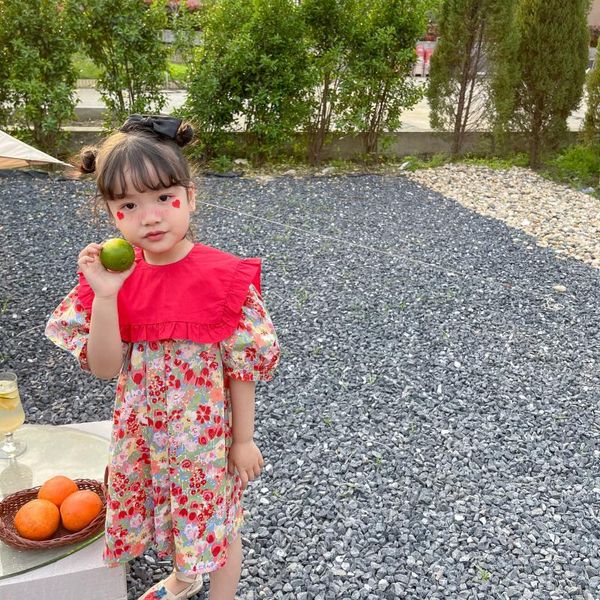 girl's dresses girls 2021 summer floral dress baby doll collar foreign princess for sweet girl rec color infant party, Red;yellow
girl's dresses girls 2021 summer floral dress baby doll collar foreign princess for sweet girl rec color infant party, Red;yellow