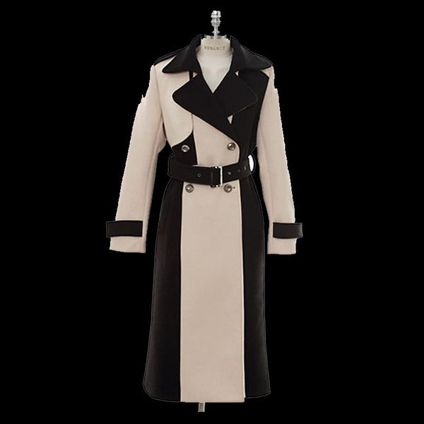 women's wool & blends woolen cloth coat woman style autumn and winter the korean version fashion patchwork temperament long, Black
women's wool & blends woolen cloth coat woman style autumn and winter the korean version fashion patchwork temperament long, Black