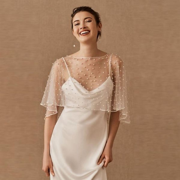 wraps & jackets wedding accessories bolero bridal cloak pearls cape short front long back women wrap evening shawl, White
wraps & jackets wedding accessories bolero bridal cloak pearls cape short front long back women wrap evening shawl, White