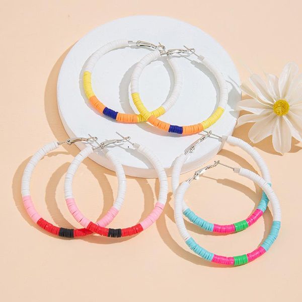 hoop & huggie boho colorful circle handmade c shape soft pottery polymer clay disc beads earrings for women beach holiday jewelry gifts, Golden;silver
hoop & huggie boho colorful circle handmade c shape soft pottery polymer clay disc beads earrings for women beach holiday jewelry gifts, Golden;silver