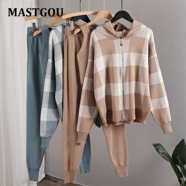 mastgou 3 piece sets women's tracksuits winter zipper hooded cardigan sweaters + tank + knit harem pants sport suits outfits 211109, Gray
mastgou 3 piece sets women's tracksuits winter zipper hooded cardigan sweaters + tank + knit harem pants sport suits outfits 211109, Gray