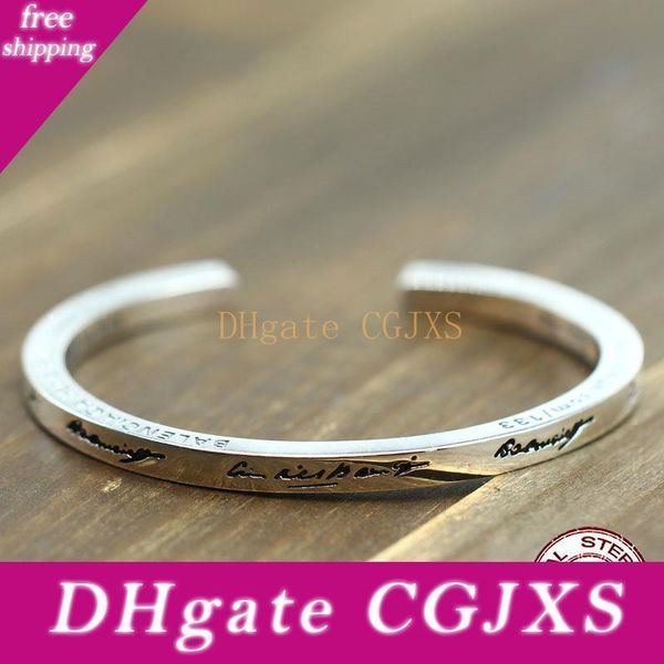 100 %s925 sterling silver bracelet personality simple fashion style domineering opening styling to send a gift jewelry bangles, Black
100 %s925 sterling silver bracelet personality simple fashion style domineering opening styling to send a gift jewelry bangles, Black