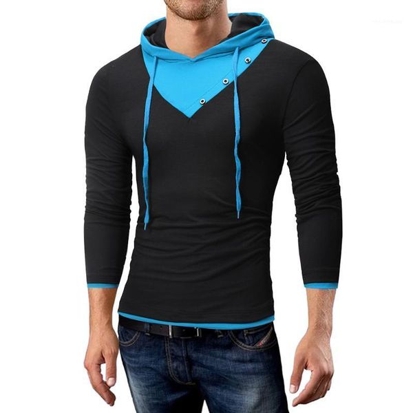 button design mixed color hooded long sleeve t-shirt 2021 casual fashion slim t-shirt, asian size m-xxl men's t-shirts, White;black
button design mixed color hooded long sleeve t-shirt 2021 casual fashion slim t-shirt, asian size m-xxl men's t-shirts, White;black