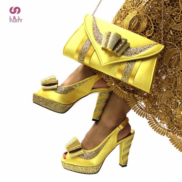 dress shoes 2021 autumn arrivals mature women and bag set in yellow color super high heels with platform for wedding party, Black
dress shoes 2021 autumn arrivals mature women and bag set in yellow color super high heels with platform for wedding party, Black
