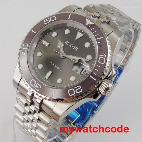 wristwatches 40mm grey dial date mechanical watches men japan 24 jewels nh35a movement automatic men's relogio masculino, Slivery;brown
wristwatches 40mm grey dial date mechanical watches men japan 24 jewels nh35a movement automatic men's relogio masculino, Slivery;brown