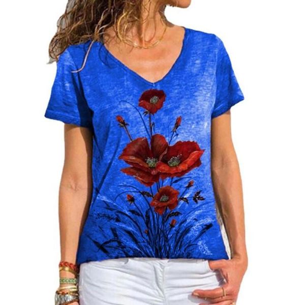 women's t-shirt summer short sleeve women tshirt vintage floral print v-neck casual streetwear tee shirts 5xl female, White
women's t-shirt summer short sleeve women tshirt vintage floral print v-neck casual streetwear tee shirts 5xl female, White