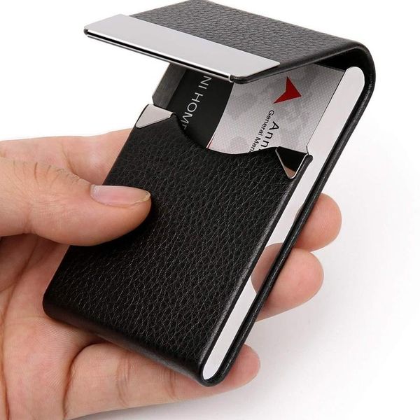 card holders fashion holder pu magnetic business case hand hold id storage bag full covered leather box, Brown;gray
card holders fashion holder pu magnetic business case hand hold id storage bag full covered leather box, Brown;gray