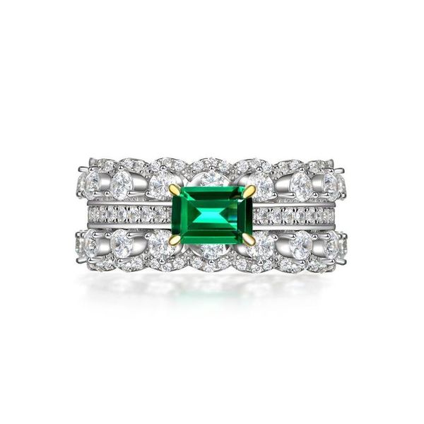 cluster rings s925 sterling silver ring jewelry green diamond luxury geometric double row full wedding lady, Golden;silver
cluster rings s925 sterling silver ring jewelry green diamond luxury geometric double row full wedding lady, Golden;silver