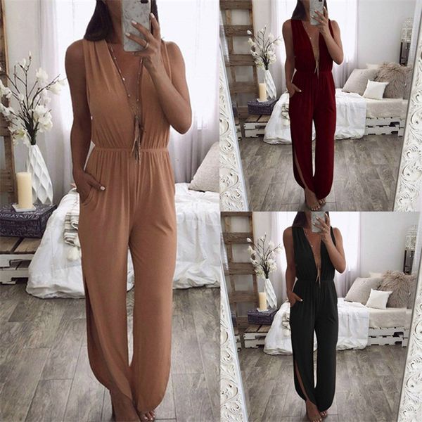 2021 fashion harajuku new elegant plus 3xl bodysuit women playsuits streetwear overalls solid jumpsuit a6l8, Black