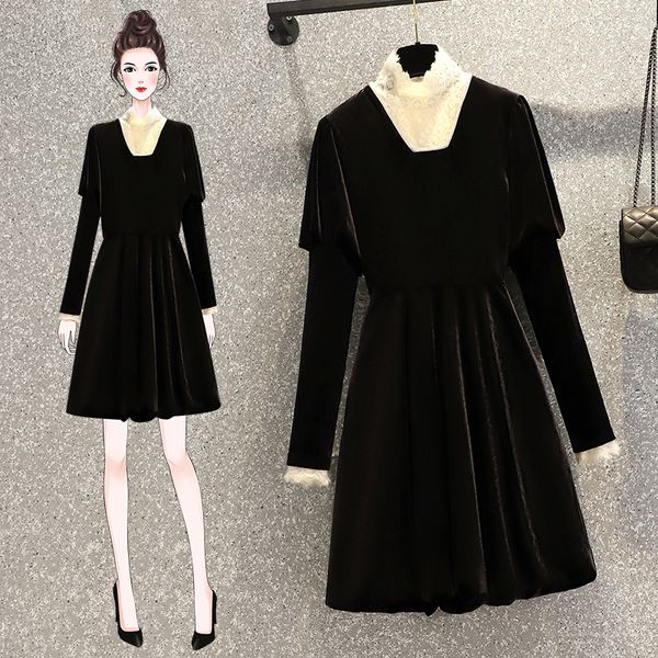 beautiful sweet spring of female autumn cloth plus size rentals t upper shirt and velvet dress two pieces elegant large matching set bt36, Black;gray
beautiful sweet spring of female autumn cloth plus size rentals t upper shirt and velvet dress two pieces elegant large matching set bt36, Black;gray