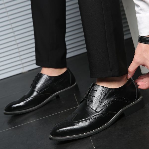 men's oxford leather businessman dress breathing flat male feast shoes 20jk 09f5, Black
men's oxford leather businessman dress breathing flat male feast shoes 20jk 09f5, Black