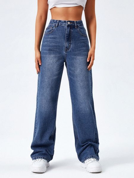 high waist washed boyfriend jeans o7ie#, Blue
high waist washed boyfriend jeans o7ie#, Blue