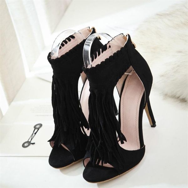 sandals women's tassel thin heel fish mouth 2021 summer european and american fashion foreign trade 12cm ultra-high heels, Black
sandals women's tassel thin heel fish mouth 2021 summer european and american fashion foreign trade 12cm ultra-high heels, Black