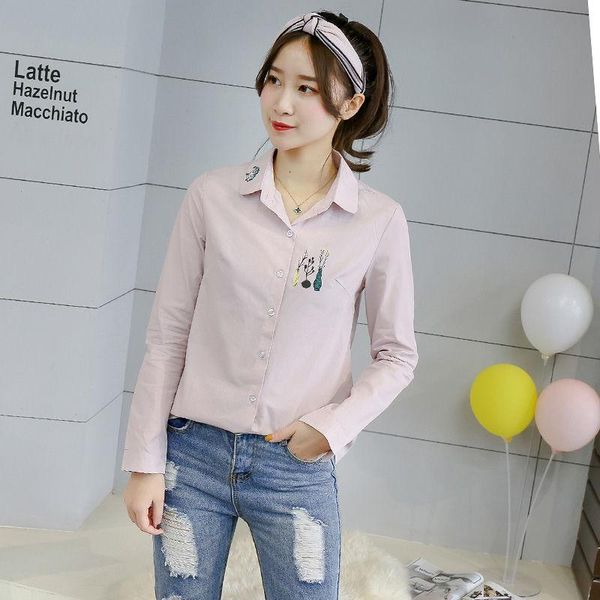 women's blouses & shirts 2021 spring women korean printed long sleeves turn down collar female cotton casual s357, White
women's blouses & shirts 2021 spring women korean printed long sleeves turn down collar female cotton casual s357, White