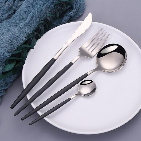 16pcs/set 18/10 stainless steel dinner black silver dinnerware set knife fork spoon cutlery set kitchen tableware silverware
16pcs/set 18/10 stainless steel dinner black silver dinnerware set knife fork spoon cutlery set kitchen tableware silverware