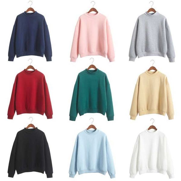 autumn and winter regular solid thickened plush round neck sweater candy color coat women's wear, Black
autumn and winter regular solid thickened plush round neck sweater candy color coat women's wear, Black