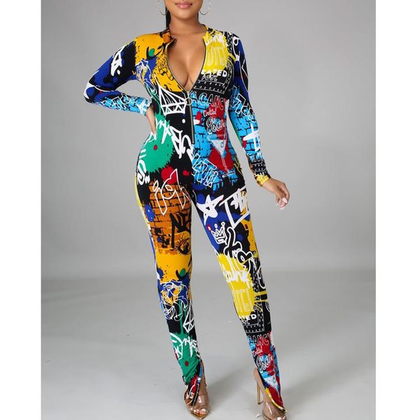 women's jumpsuits & rompers 2021 women graffiti printed long sleeve skinny jumpsuit romper, Black;white
women's jumpsuits & rompers 2021 women graffiti printed long sleeve skinny jumpsuit romper, Black;white