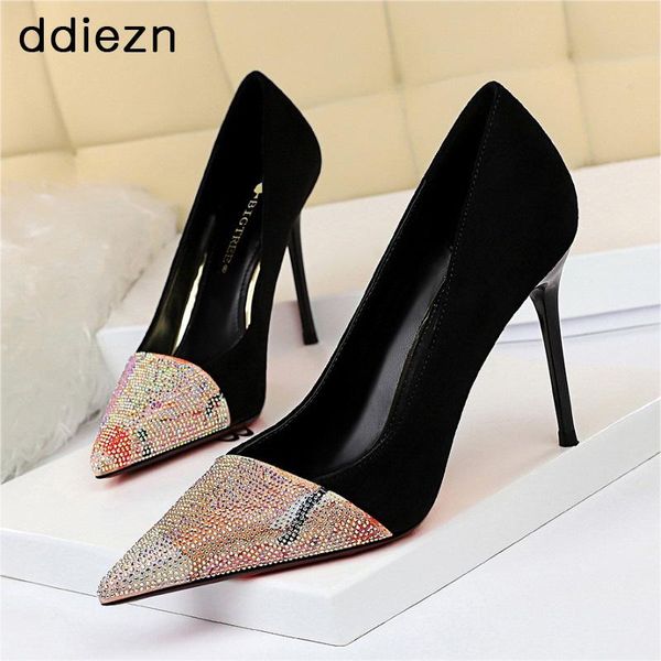 dress shoes ladies high heels female rhinestone upscale party women's thin-heel pointed toe pumps woman, Black
dress shoes ladies high heels female rhinestone upscale party women's thin-heel pointed toe pumps woman, Black