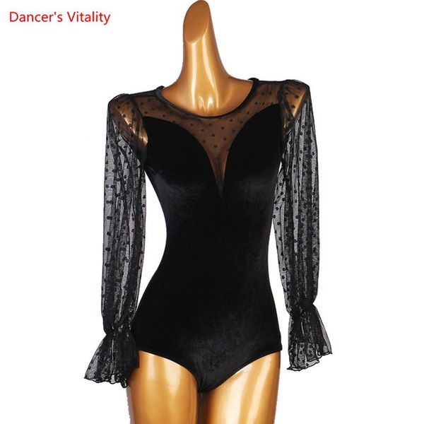 stage wear latin dance onesies female child elegant polka dot lantern sleeve body suit high-end custommodern dancing practice top, Black;red
stage wear latin dance onesies female child elegant polka dot lantern sleeve body suit high-end custommodern dancing practice top, Black;red