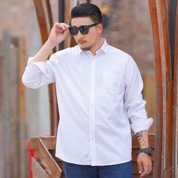 men's casual shirts w business loose and fat large solid color long sleeve shirt spring autumn style, White;black
men's casual shirts w business loose and fat large solid color long sleeve shirt spring autumn style, White;black