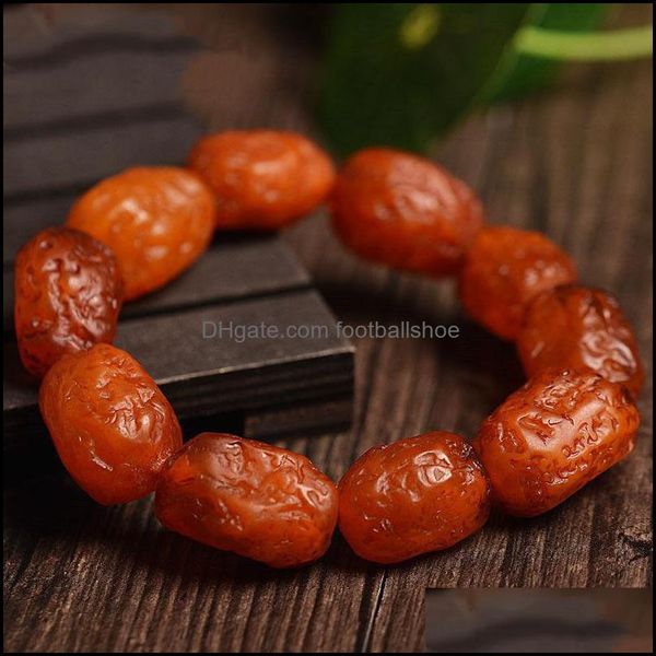 beaded, bracelets jewelry old beeswax date beads amber mens and womens hand string strands drop delivery 2021 aomuw, Black
